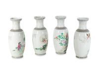 Two Pairs of Large Chinese Famille Rose Porcelain Vases
