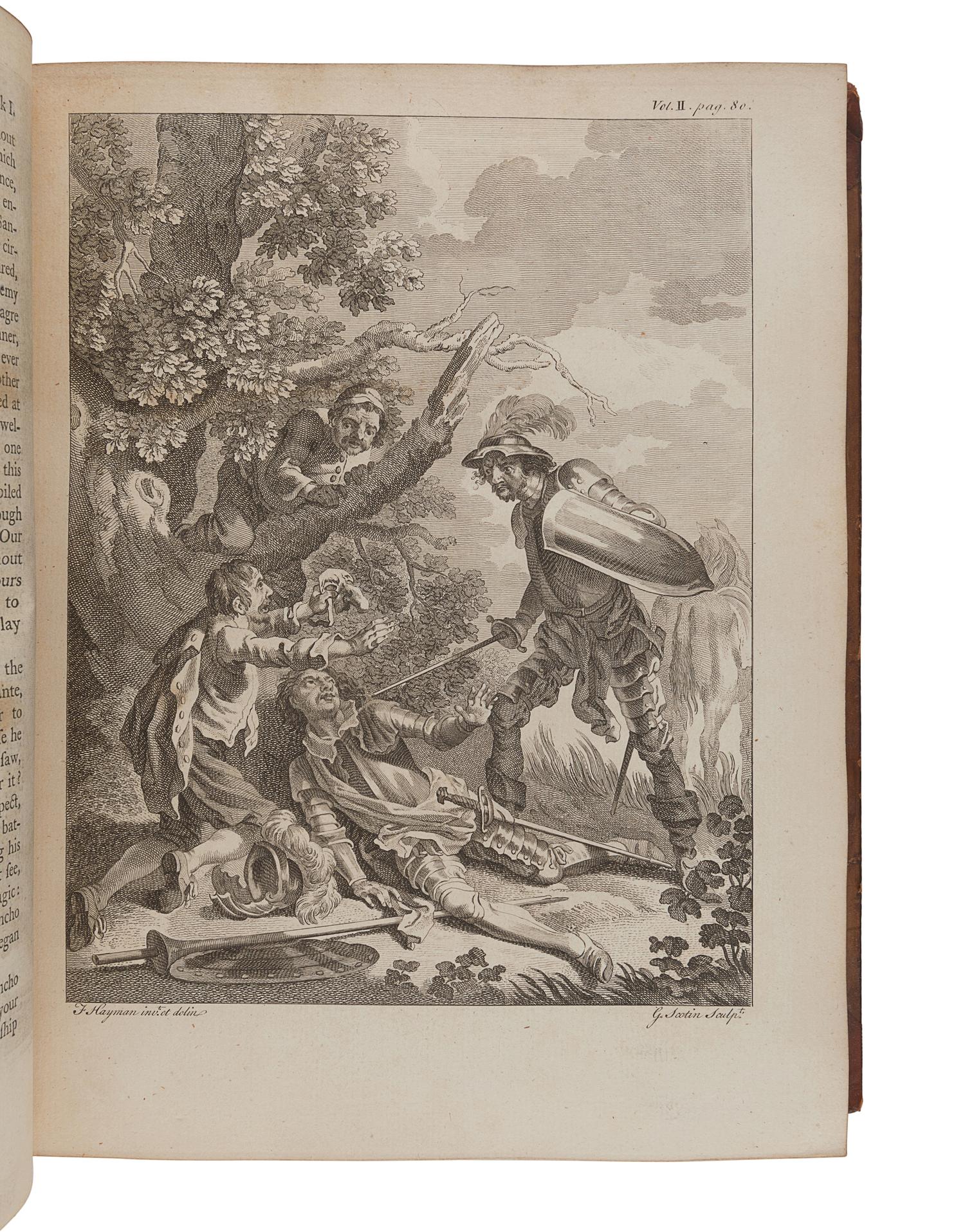 CERVANTES SAAVEDRA, Miguel de (1547-1616). [Don Quixote]. The History and Adventures of the Renowned Don Quixote. Tobias Smollett, translator. London: for A. Millar and others, 1755.