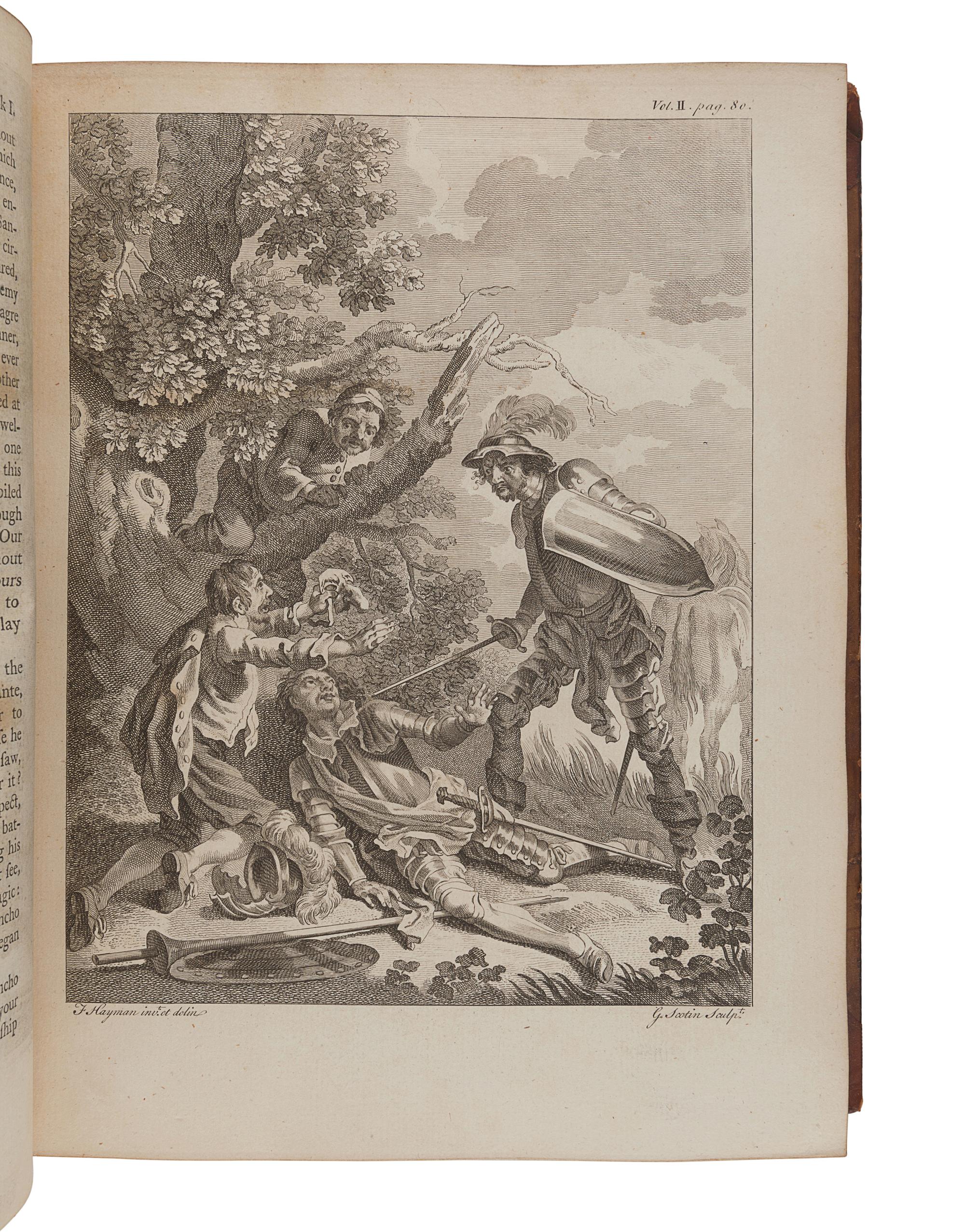 CERVANTES SAAVEDRA, Miguel de (1547-1616). [Don Quixote]. The History and Adventures of the Renowned Don Quixote. Tobias Smollett, translator. London: for A. Millar and others, 1755.