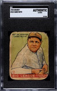 A 1933 Goudey Babe Ruth Baseball Card No. 181 (SGC Authentic)