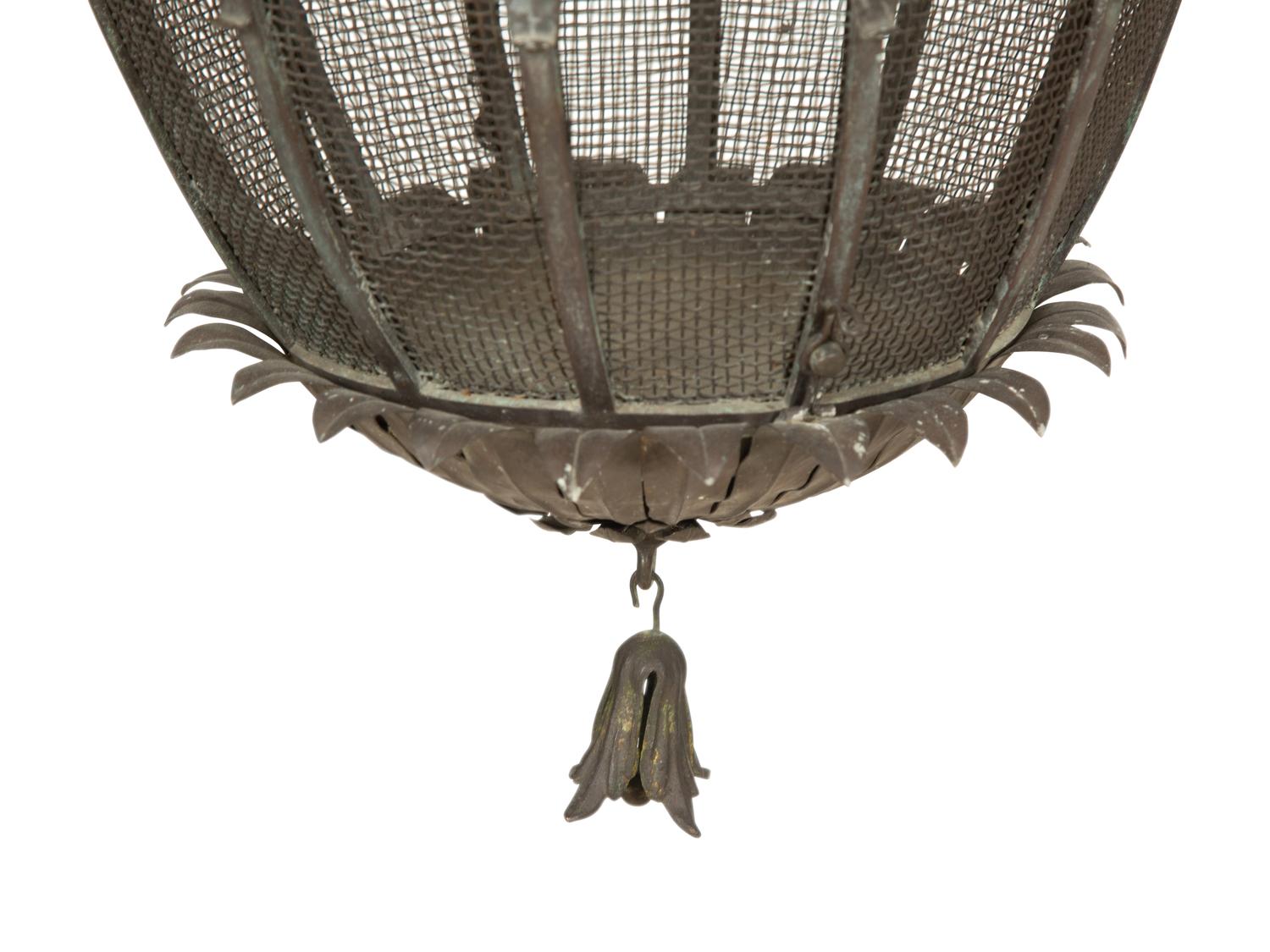 A Pair of Bronze "Montgolfière" Bird Cage Lanterns