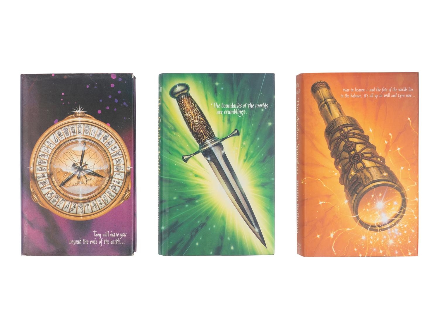 PULLMAN, Philip (b.1946). [His Dark Materials trilogy:] Northern Lights . 1995. - The Subtle Knife . 1997. - The Amber Spyglass . 2000. London: Scholastic.