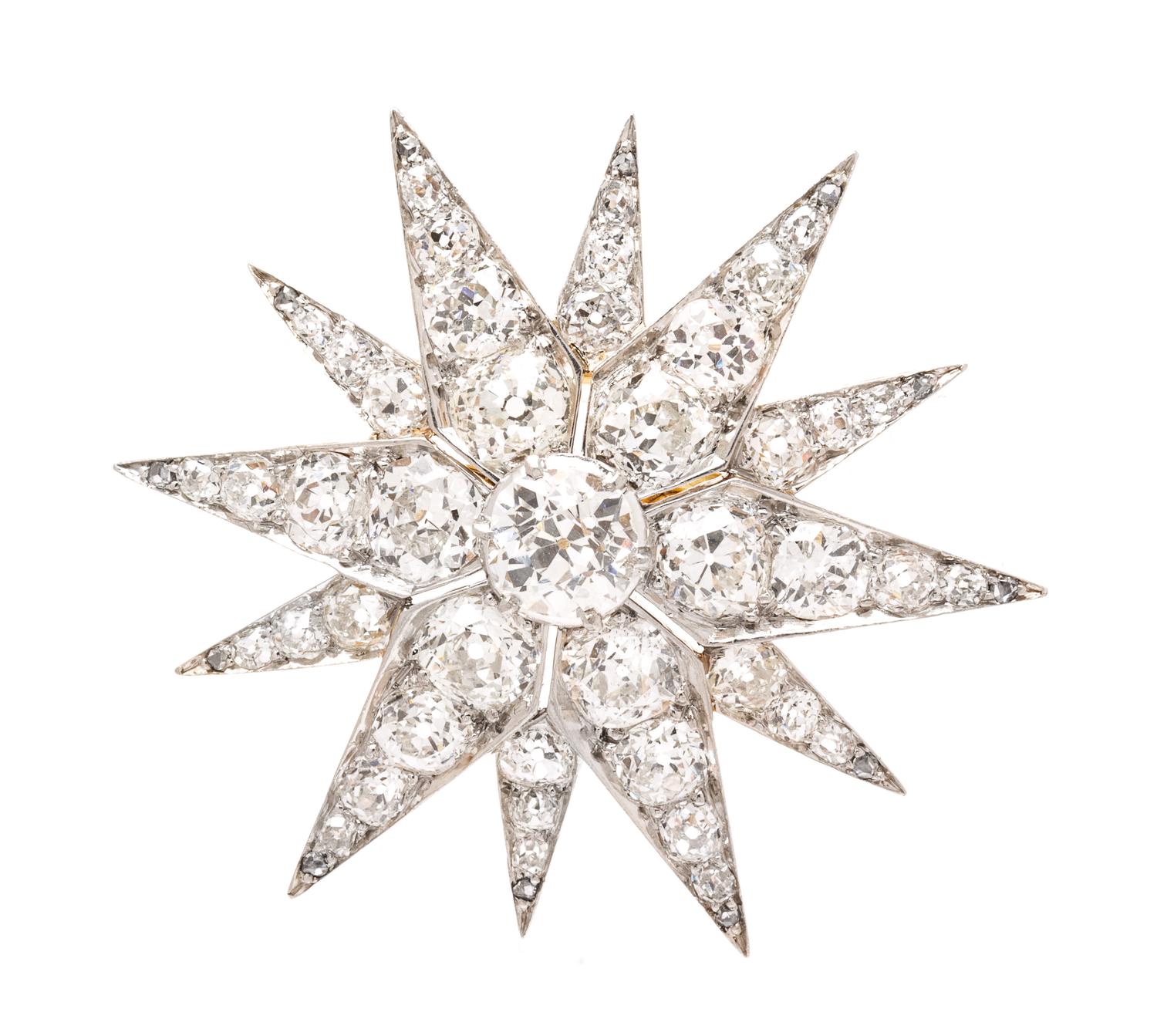 A Victorian Platinum Topped, Rose Gold and Diamond Brooch, Tiffany & Co., 11.00 dwts.