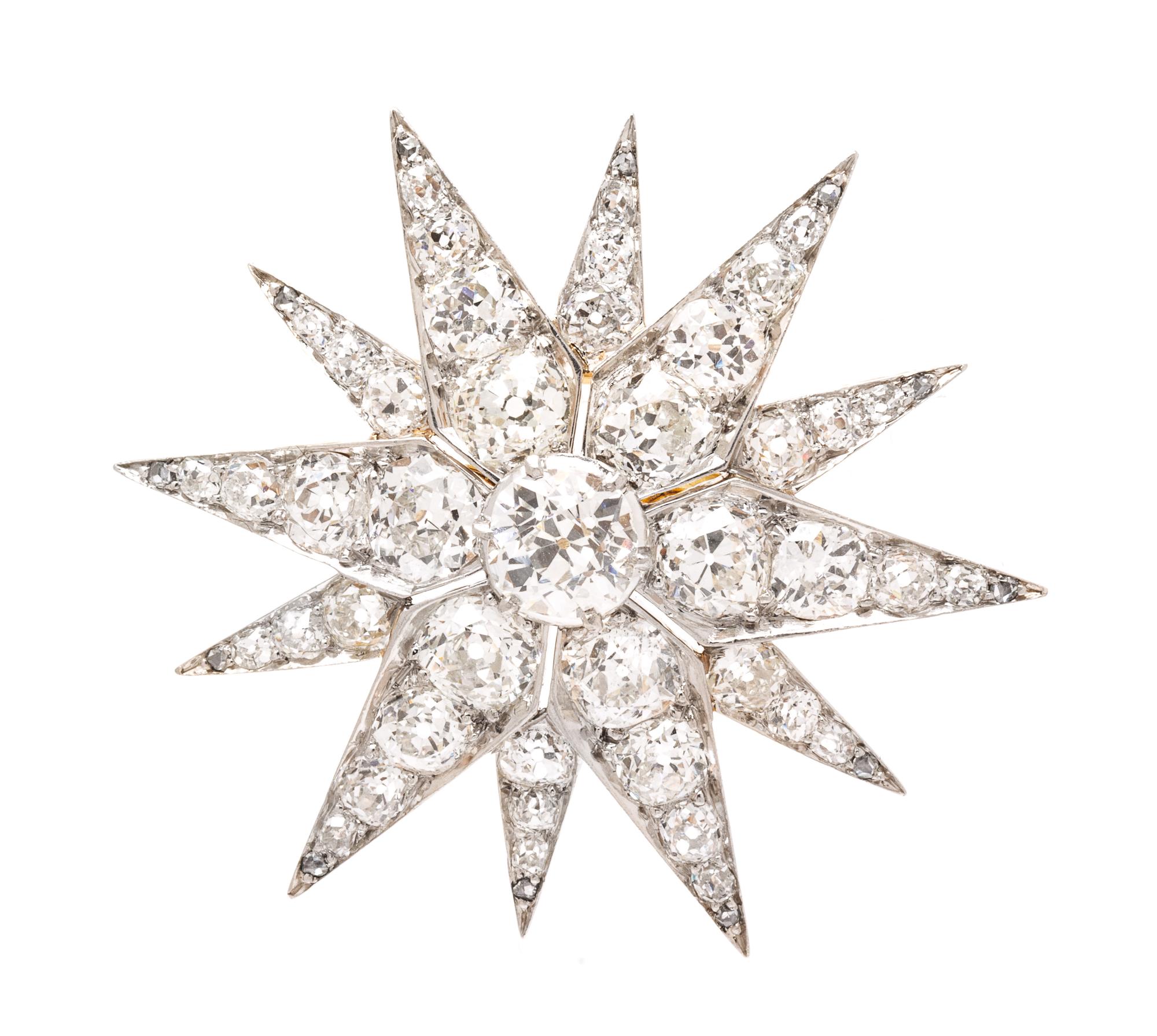 A Victorian Platinum Topped, Rose Gold and Diamond Brooch, Tiffany & Co., 11.00 dwts.