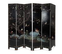 A Chinese Export Lacquer Six-Panel Floor Screen — 20TH CENTURY