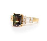 An 18 Karat Yellow Gold, Alexandrite and Diamond Ring, 4.60 dwts.