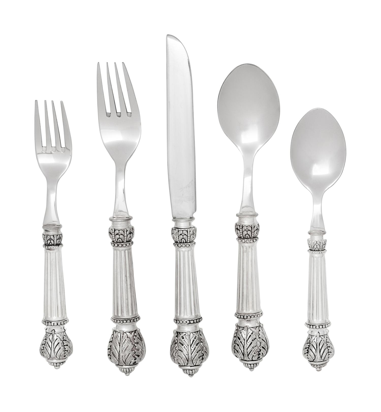 A Silver-Plate Flatware Service