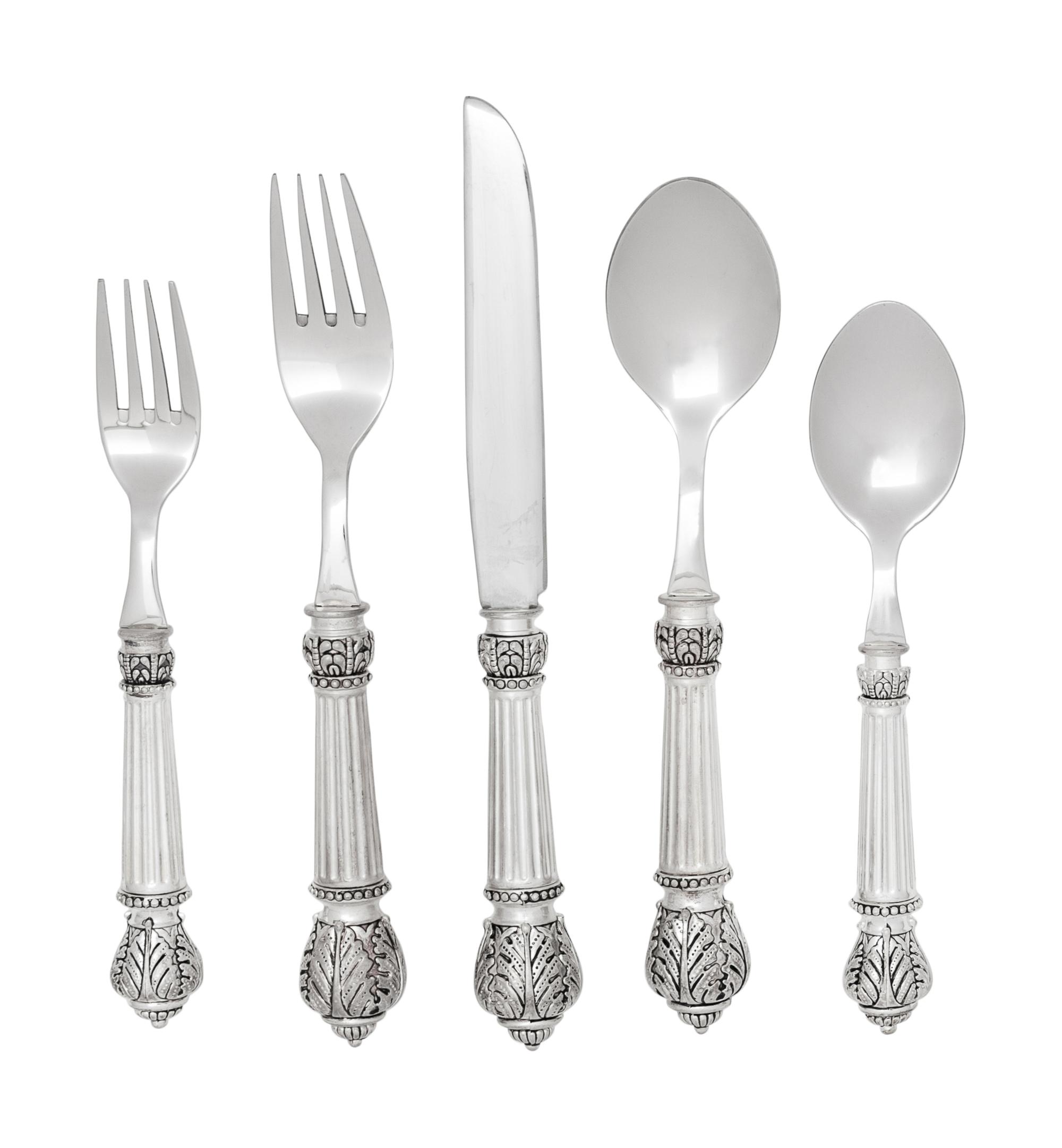 A Silver-Plate Flatware Service