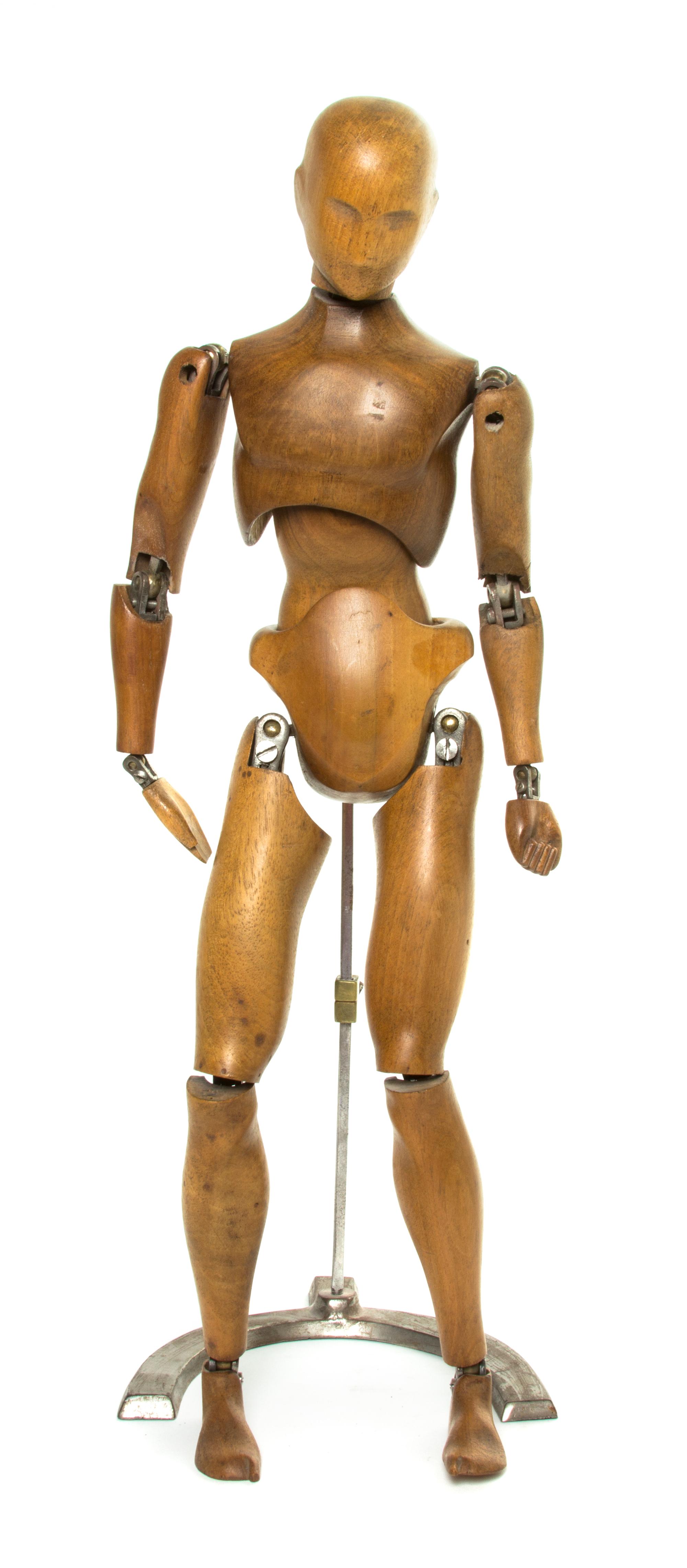 An Articulated Artist's Mannequin, Height of figure 20 inches.