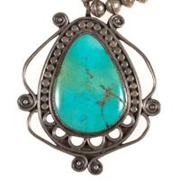 Navajo Silver and Turquoise Necklace