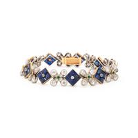 FRENCH, EARLY ART DECO, SAPPHIRE, DIAMOND, AND EMERALD BRACELET