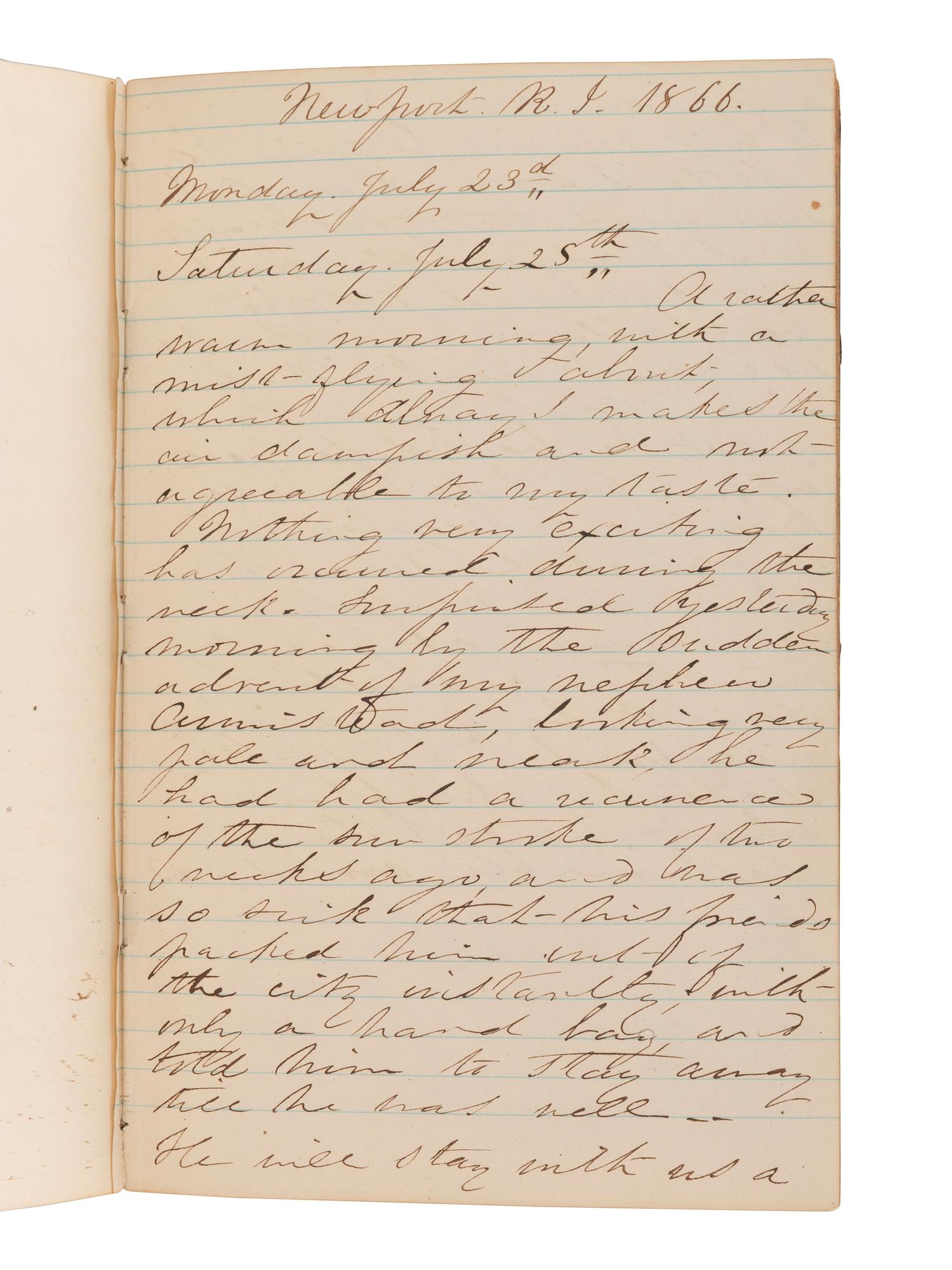 [CIVIL WAR]. BLATCHFORD, Caroline A. (1817-1901). A group of 4 Civil War-era diaries written by Caroline Appleton Blatchford, including discussion of prominent New York families, the ongoing war, and work with the Women's Central Relief Association.
