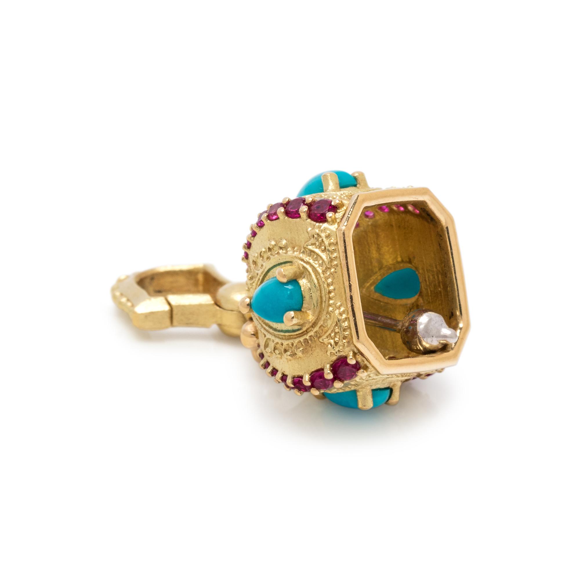 PAUL MORELLI, TURQUOISE AND RUBY 'RAJA MEDITATION BELL' PENDANT