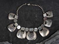 Southwestern-style Turquoise Cluster and Sterling Silver Necklace