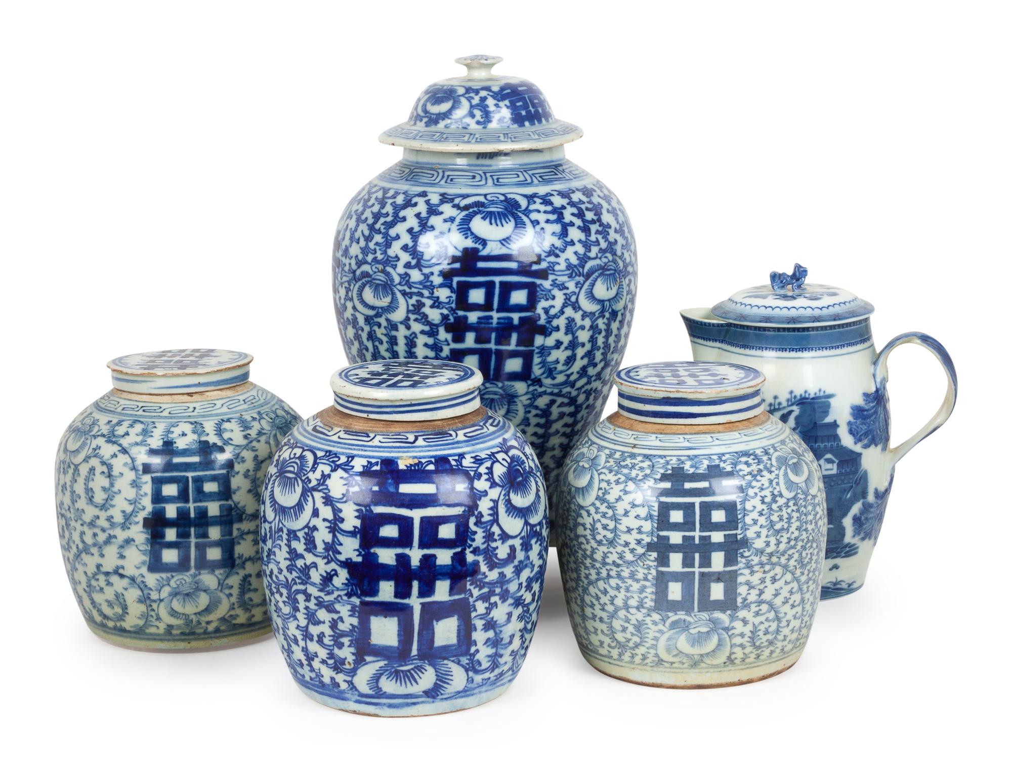 An Assembled Group of Chinese Blue and White Porcelain Articles