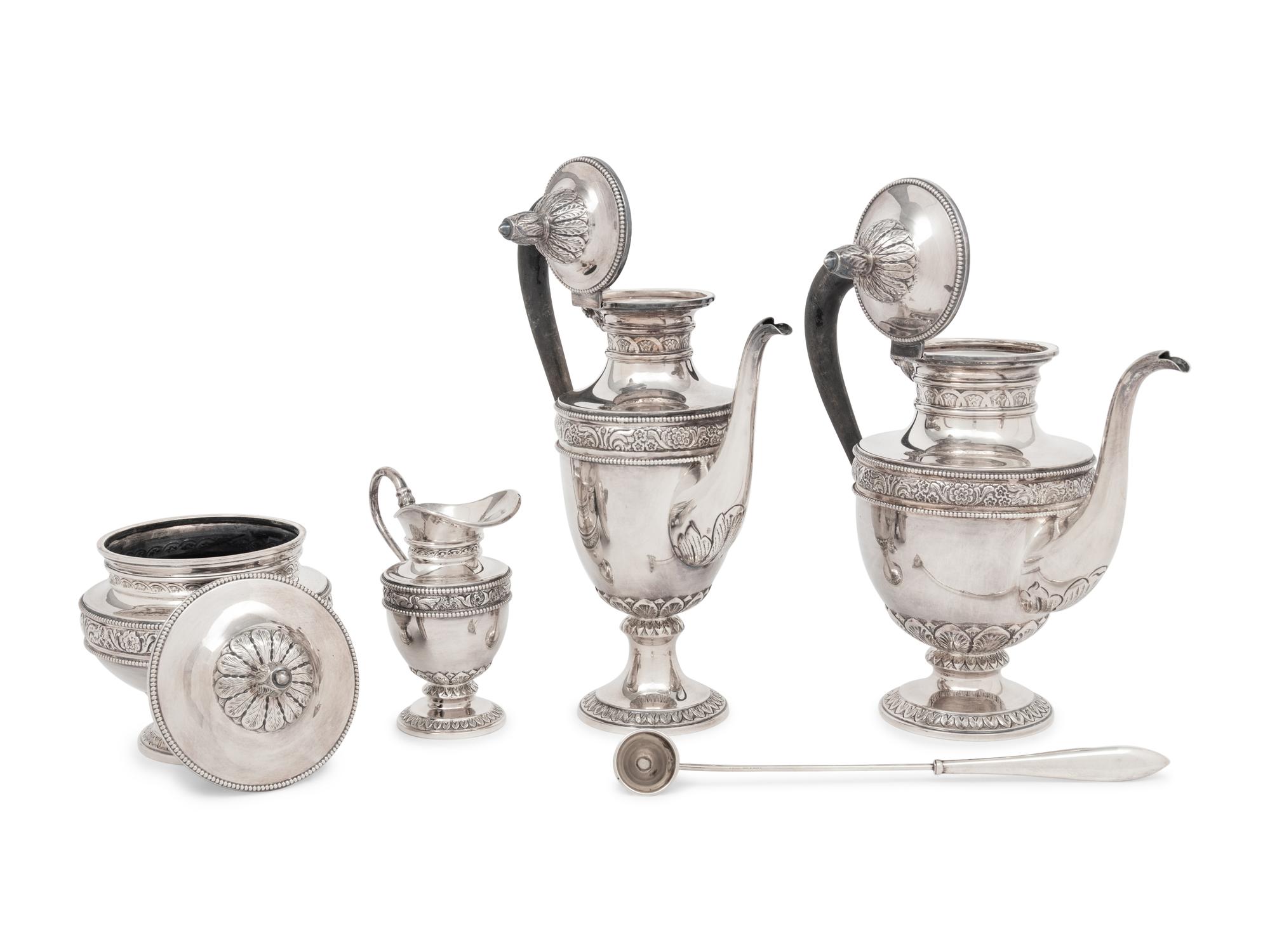 A German Silver Five-Piece Tea and Coffee Service