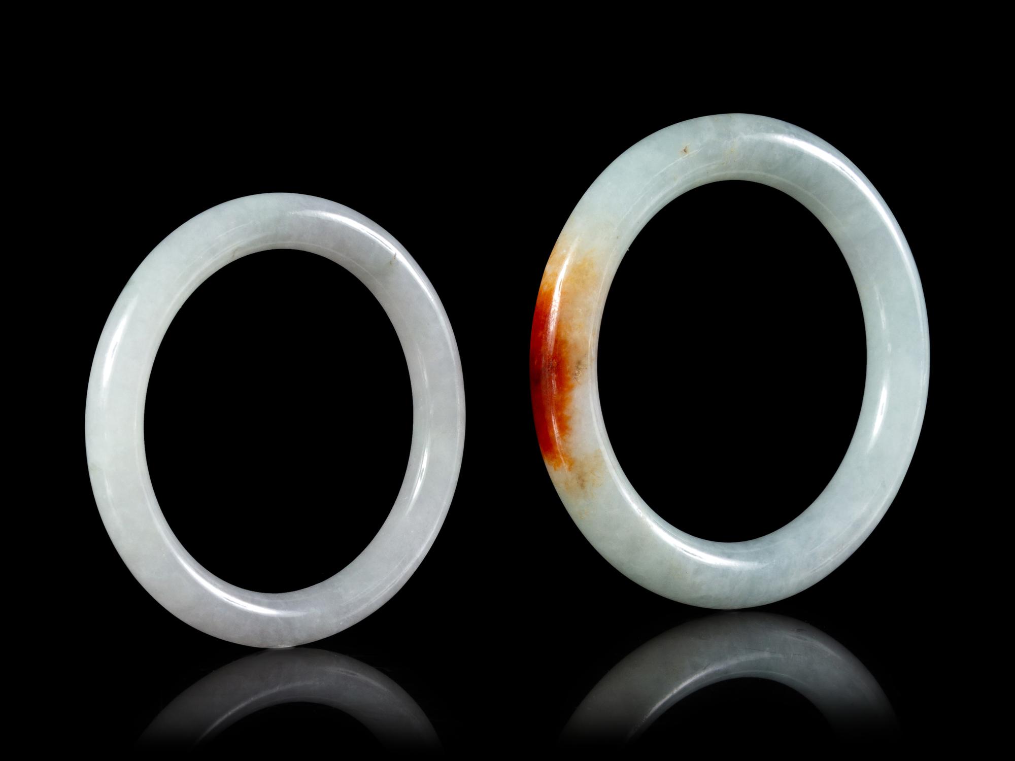 Two Chinese Jadeite Bangles