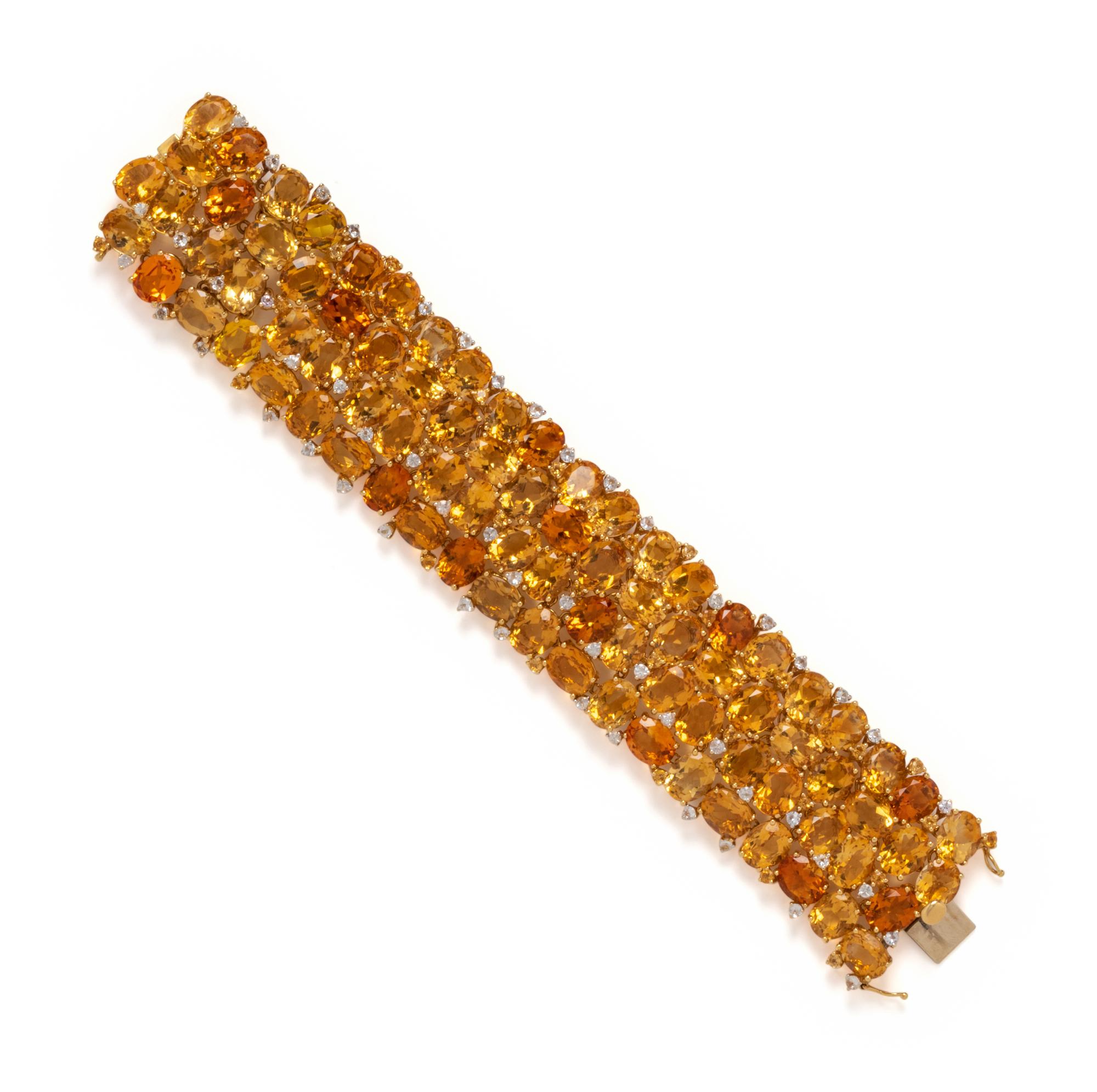 CITRINE AND WHITE SAPPHIRE BRACELET