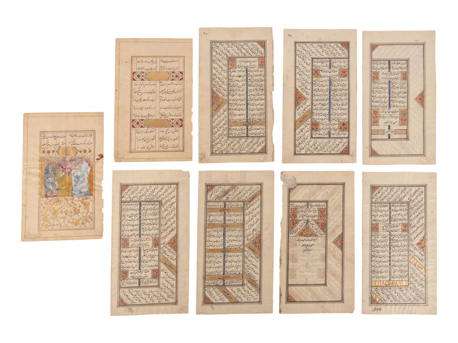 Nine Illuminated Pictorial Manuscripts
