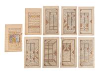 Nine Illuminated Pictorial Manuscripts