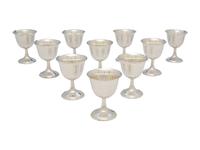 Ten American Silver Sherbet Goblets
