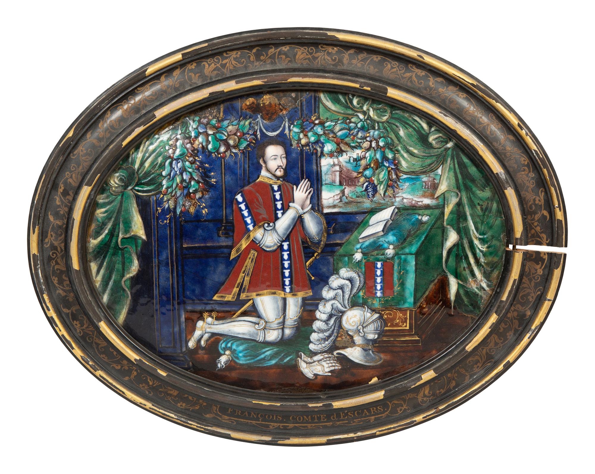 A Pair of Limoges Enameled Copper Plaques Attributed to Leonard Limousin