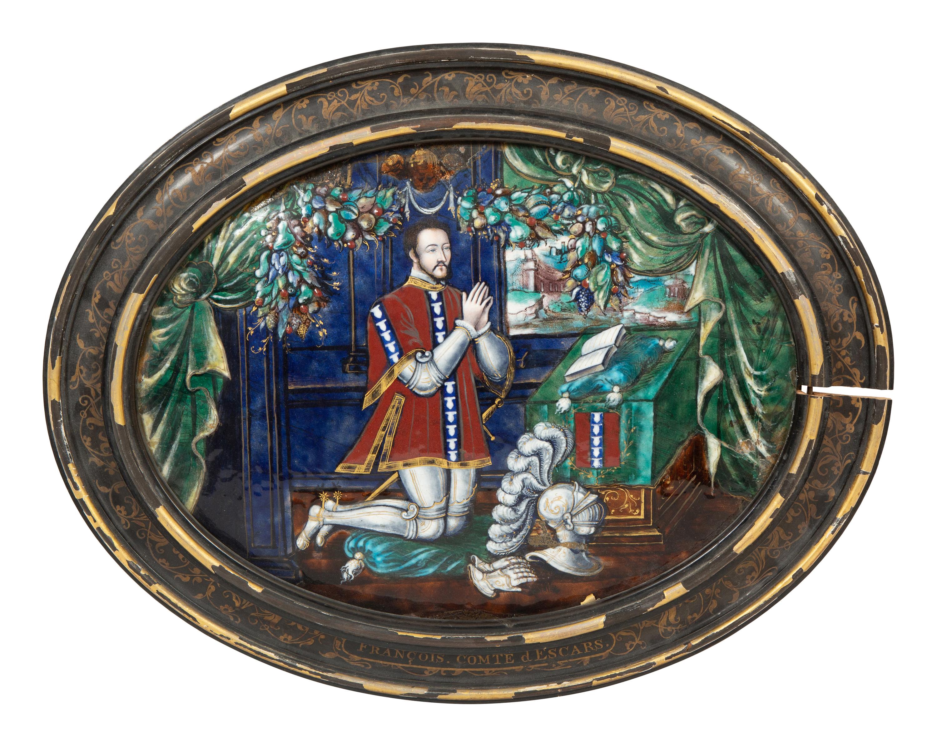 A Pair of Limoges Enameled Copper Plaques Attributed to Leonard Limousin