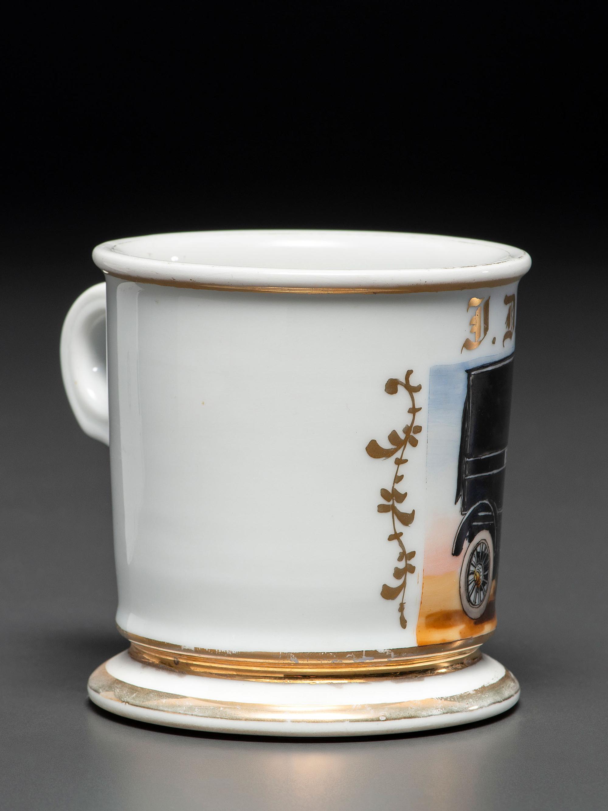 A Delivery Truck Driver's Porcelain Occupational Shaving Mug