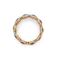 YELLOW GOLD, LAPIS LAZULI AND DIAMOND BRACELET