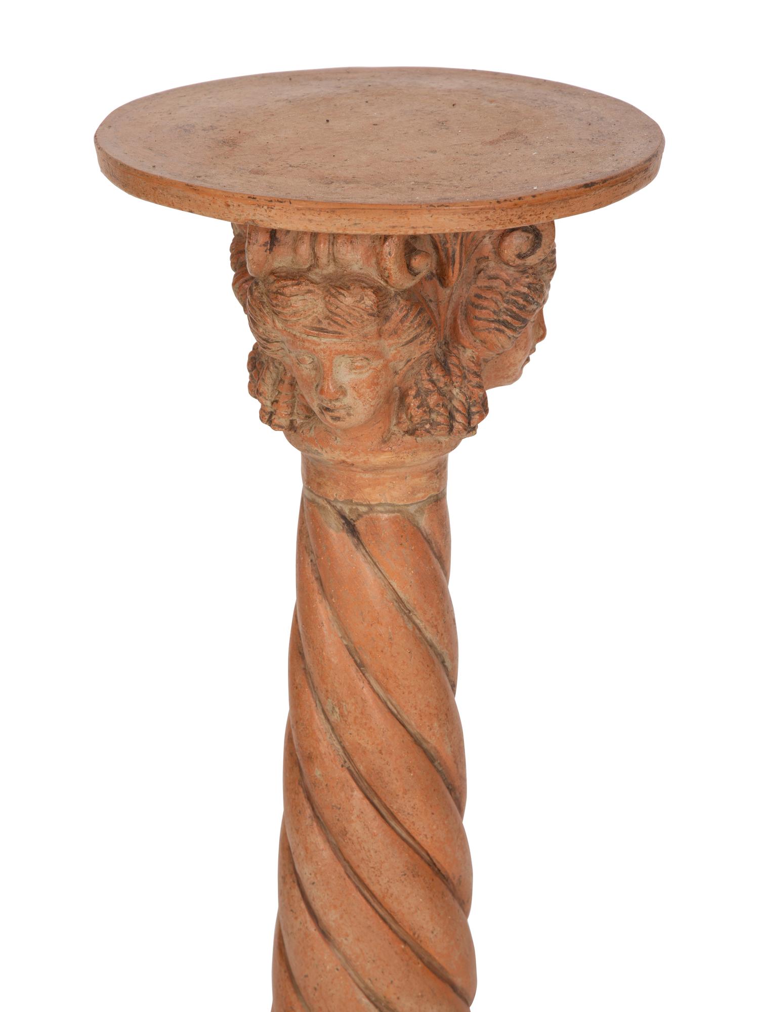 A Pair of Classical Style Terracotta Pedestals