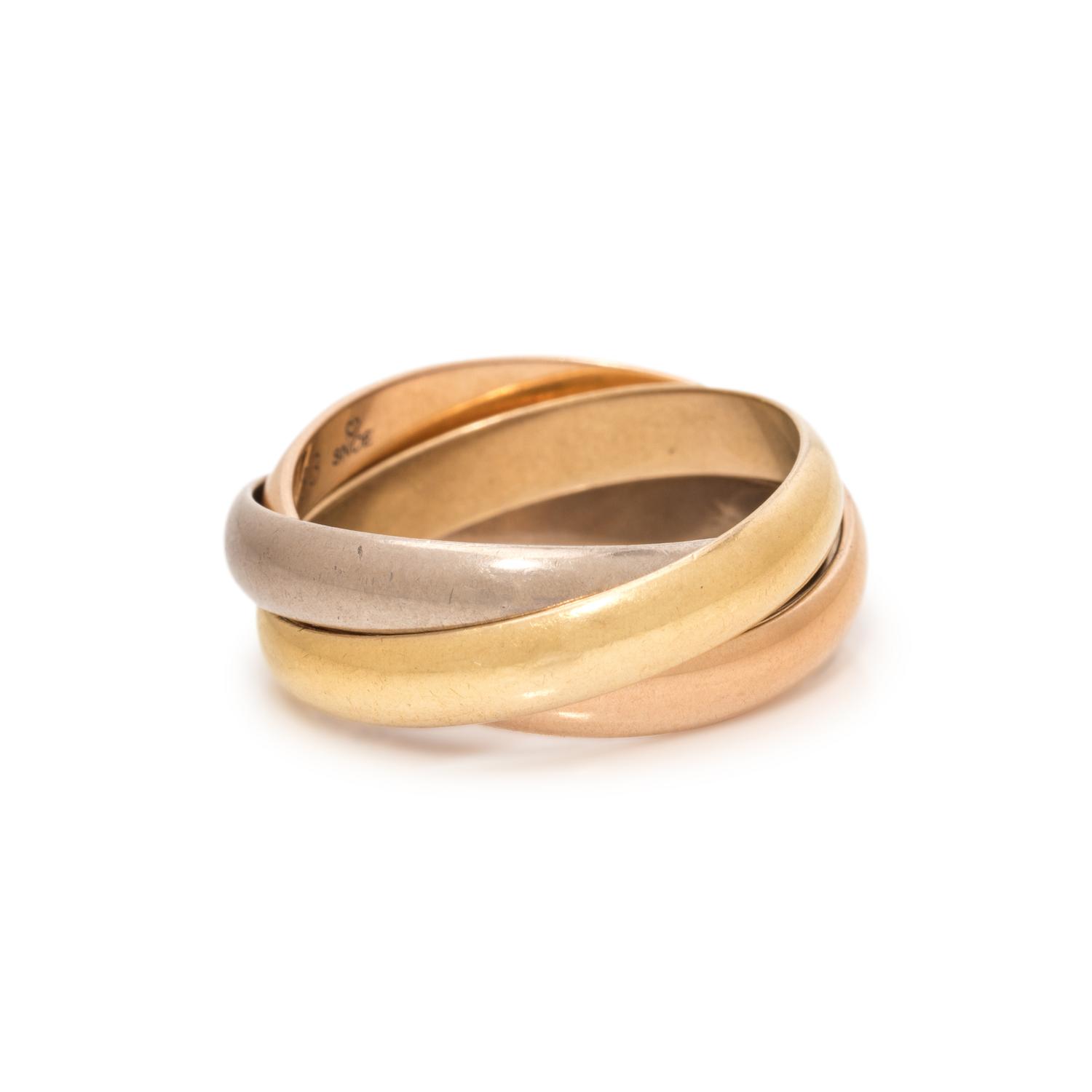 CARTIER, TRICOLOR GOLD 'TRINITY' RING