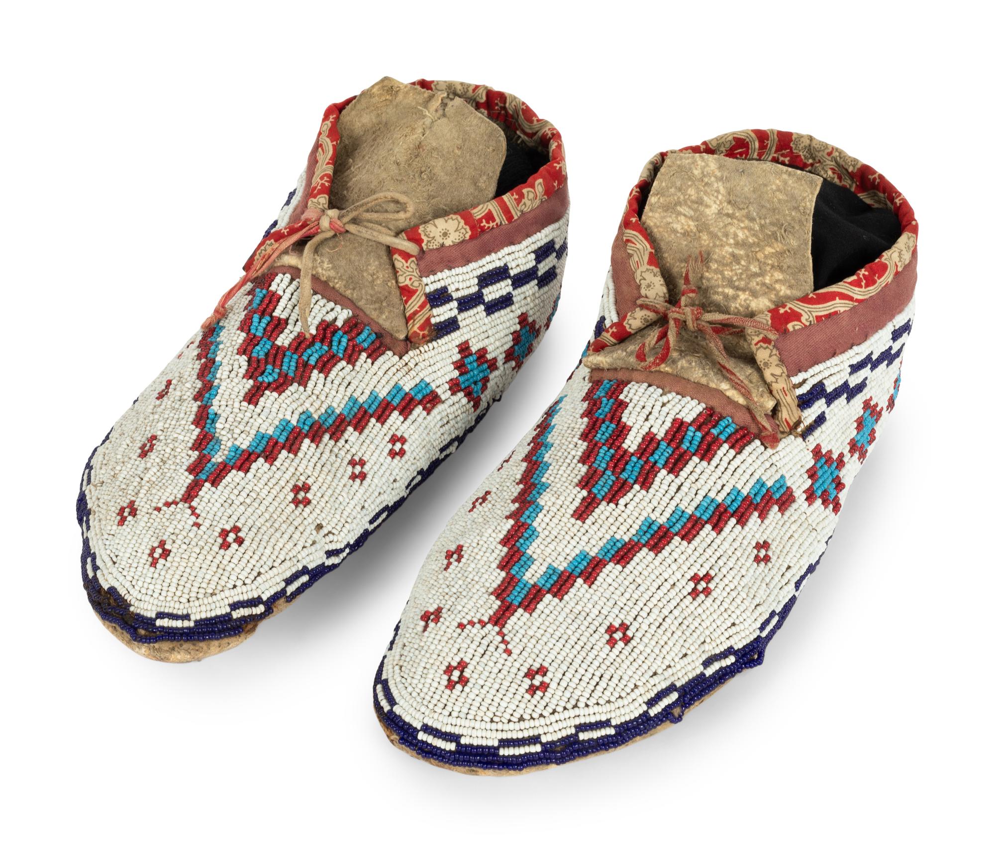 Cree Beaded Hide Moccasins