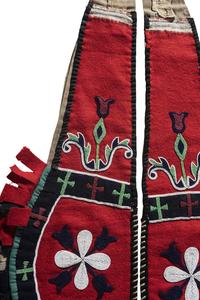 Blackfeet Beaded Wool and Hide Crupper