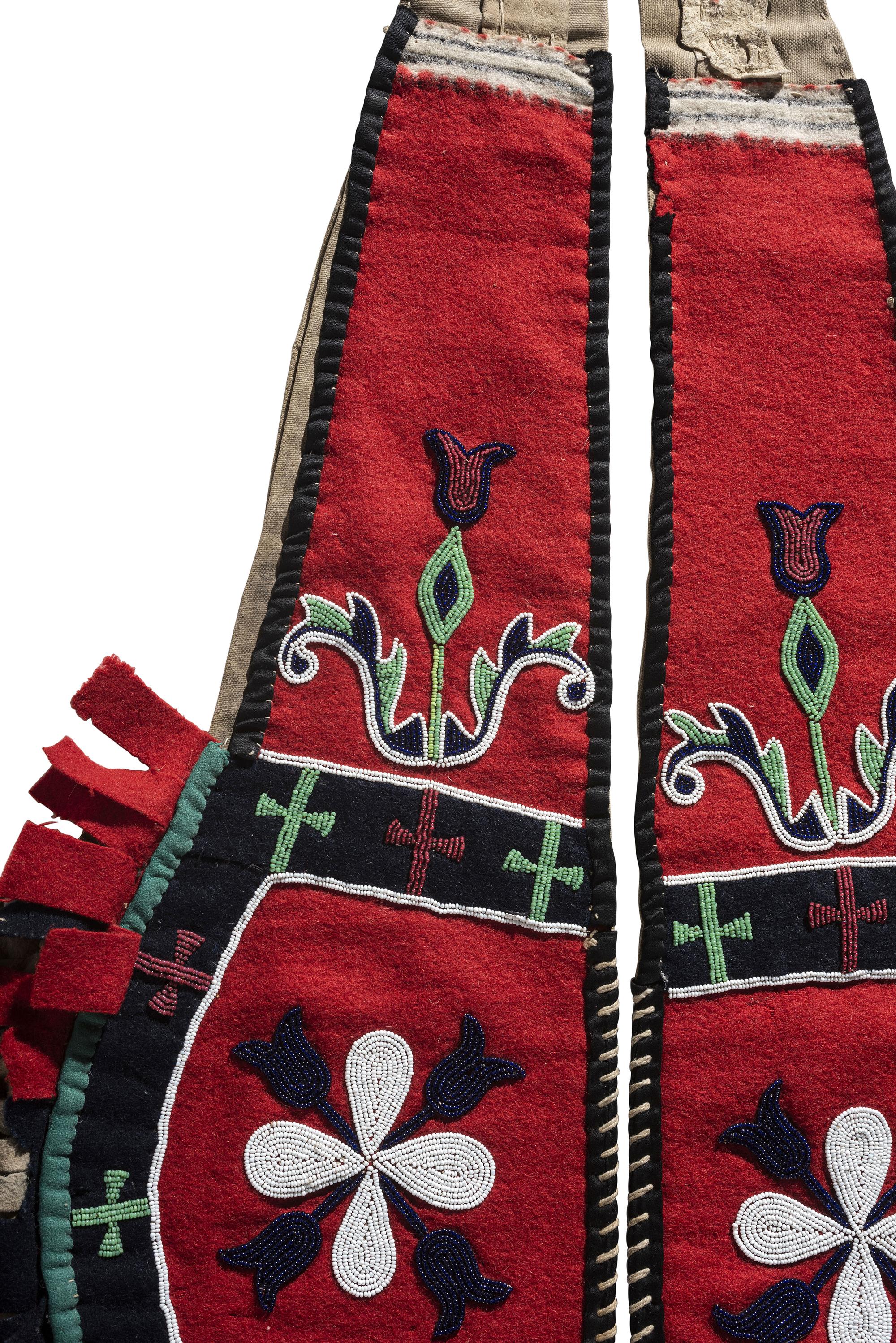 Blackfeet Beaded Wool and Hide Crupper