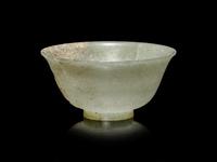 A Mottled Celadon Jade Bowl
