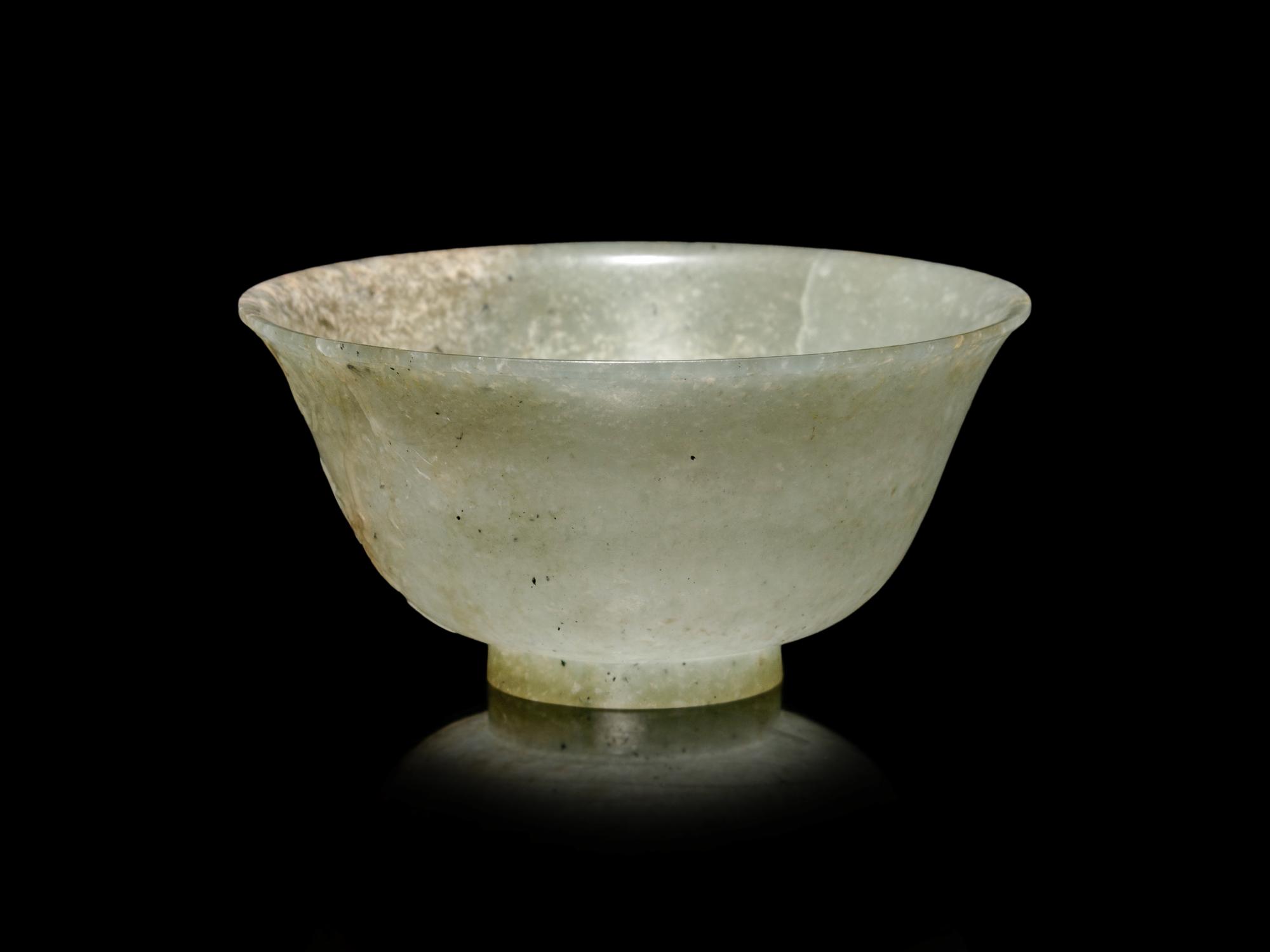 A Mottled Celadon Jade Bowl