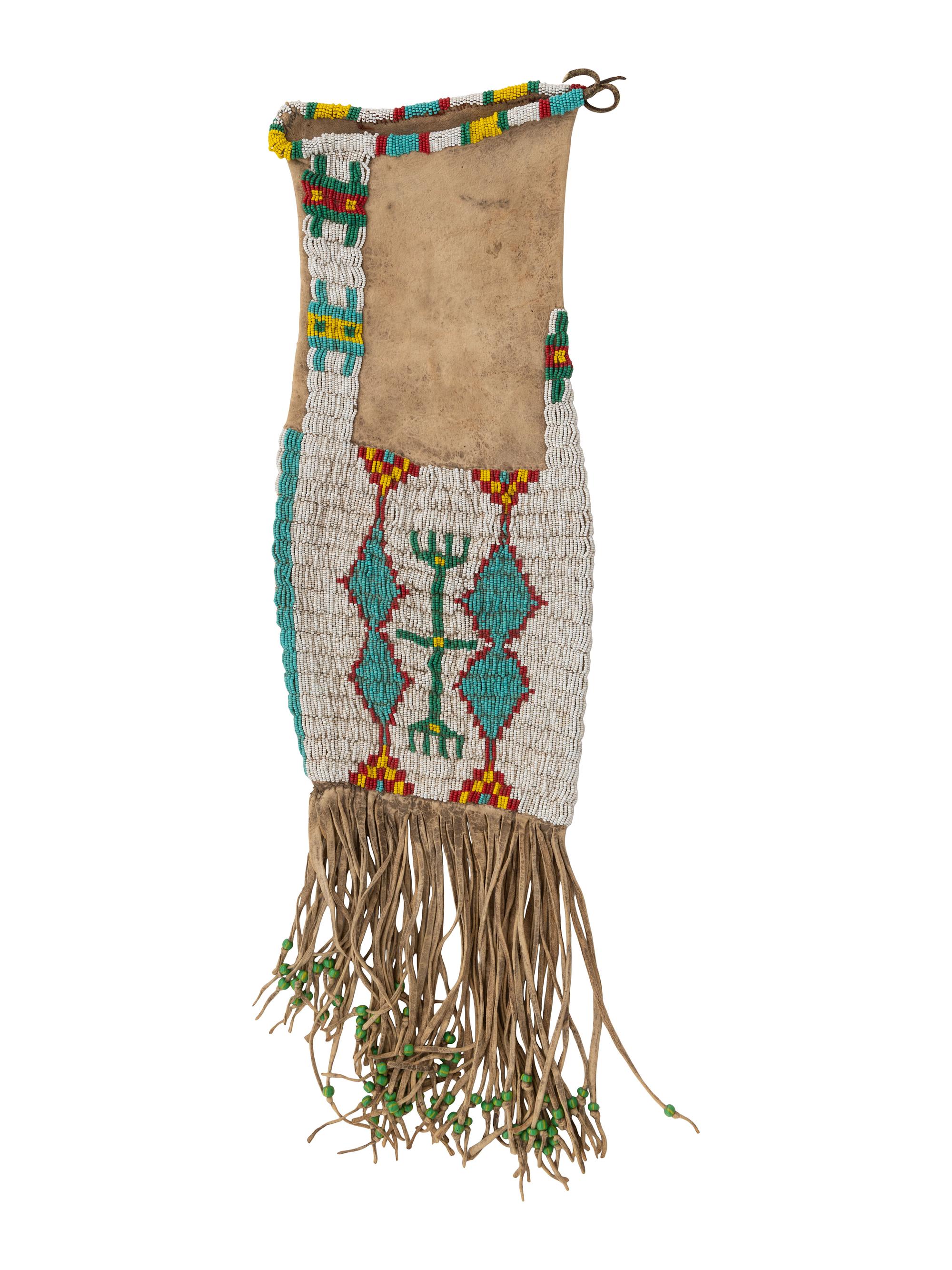 Plains Beaded Hide Tobacco Bag