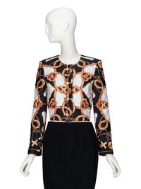 MOSCHINO, QUILTED & PRINTED SILK JACKET