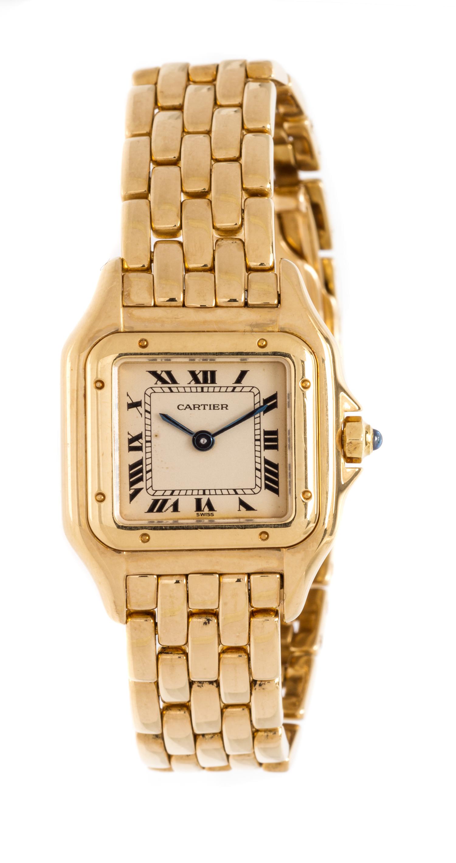 An 18 Karat Yellow Gold 'Panthere' Wristwatch, Cartier, 40.25 dwts.