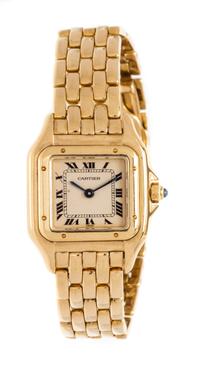 An 18 Karat Yellow Gold 'Panthere' Wristwatch, Cartier, 40.25 dwts.