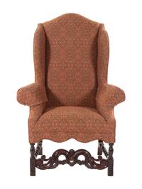 A William and Mary Style Walnut Wingback Chair