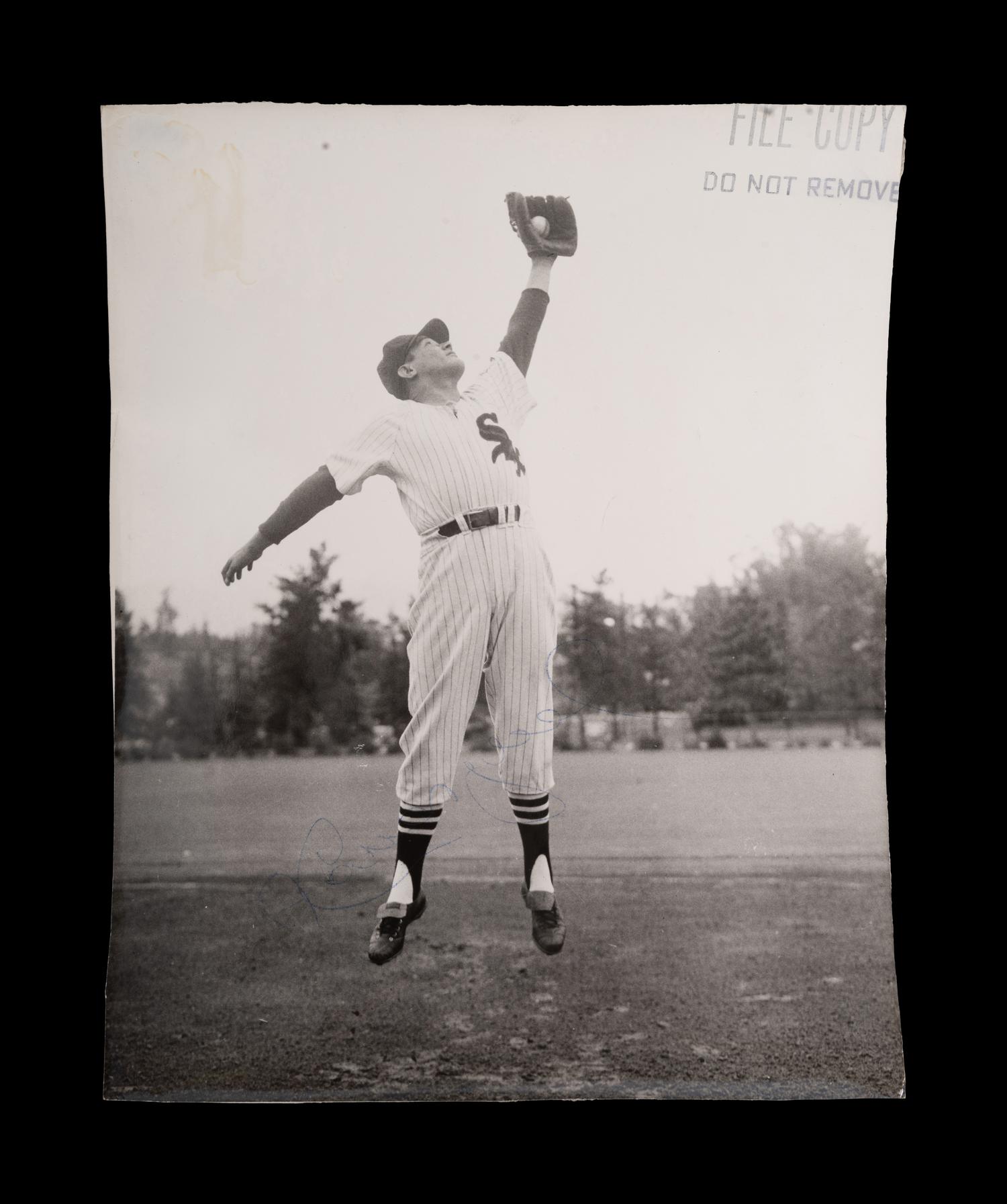 A Group of 1950s Comiskey Park Chicago White Sox Signed Type One Photographs and Ephemera Including Nellie Fox Signed Photograph,