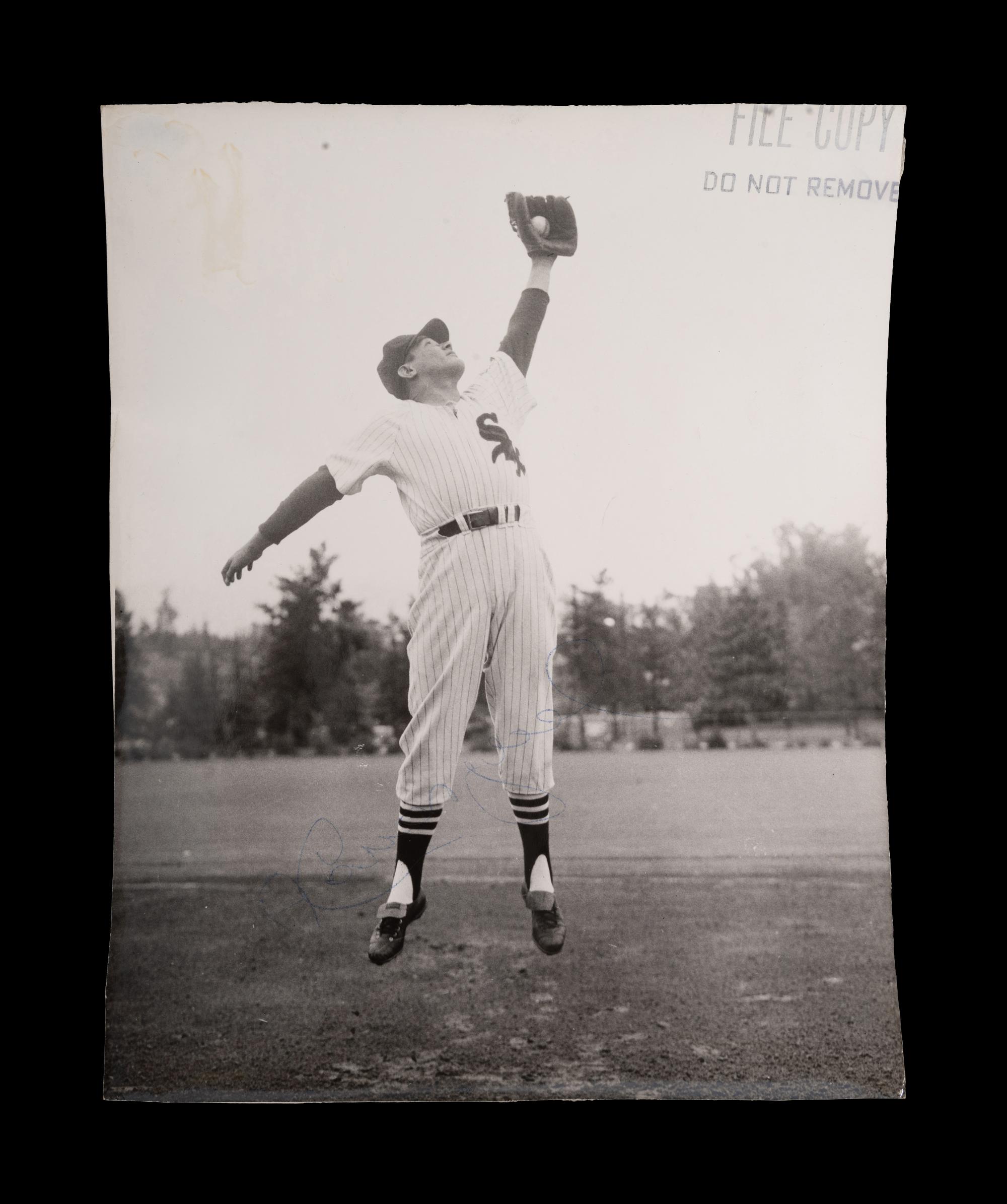 A Group of 1950s Comiskey Park Chicago White Sox Signed Type One Photographs and Ephemera Including Nellie Fox Signed Photograph,