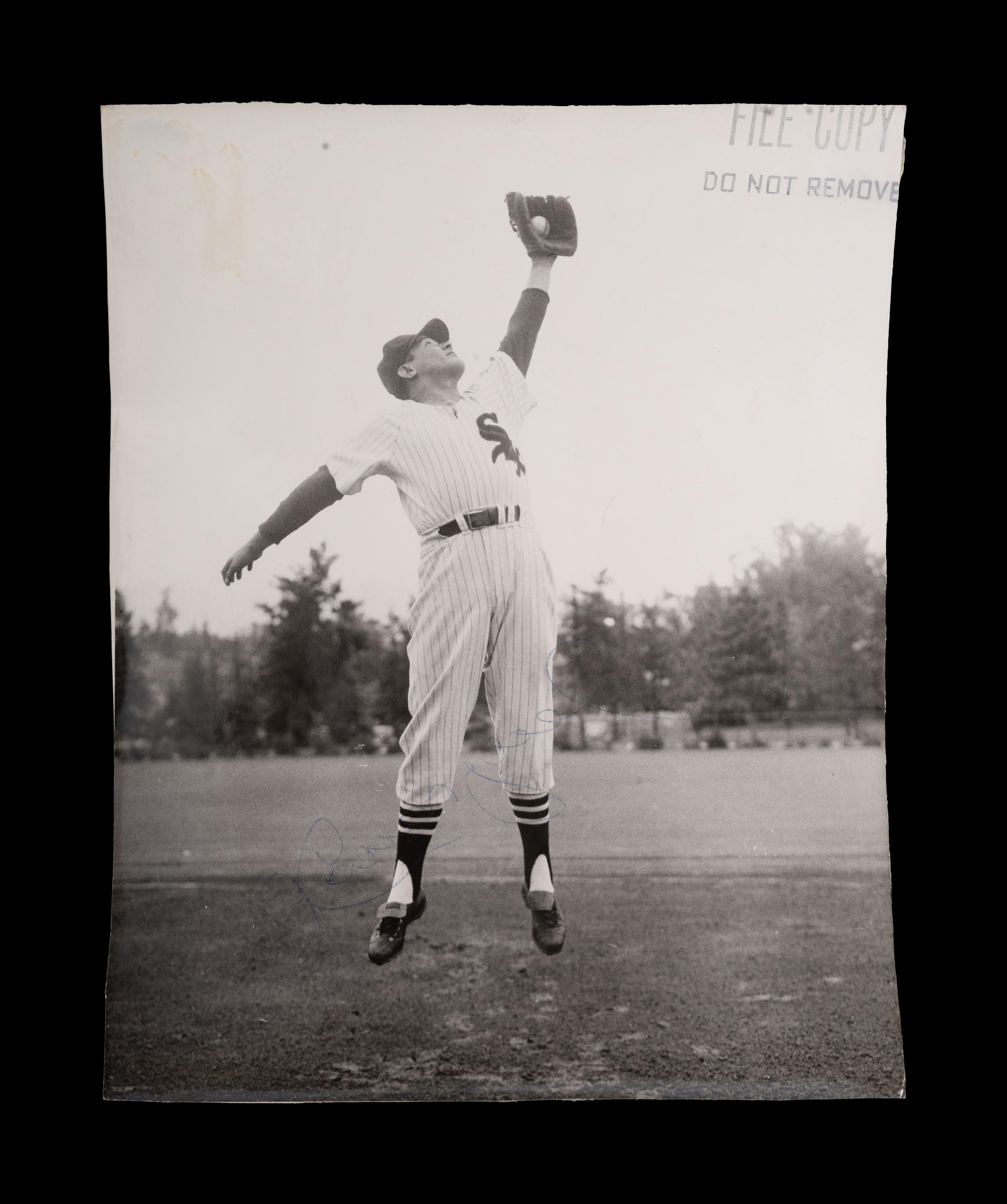 A Group of 1950s Comiskey Park Chicago White Sox Signed Type One Photographs and Ephemera Including Nellie Fox Signed Photograph,