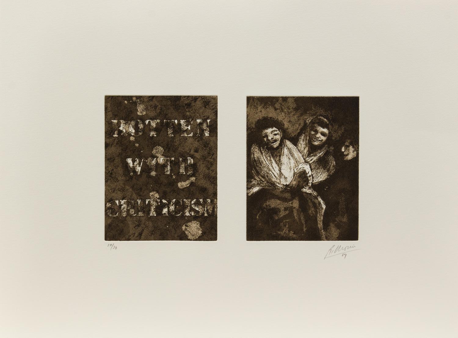 Robert Morris, (American, b. 1931), Black Bodies Radiation, Despair of Yourself Despair of Your Country, and Rotten with Criticism, 198