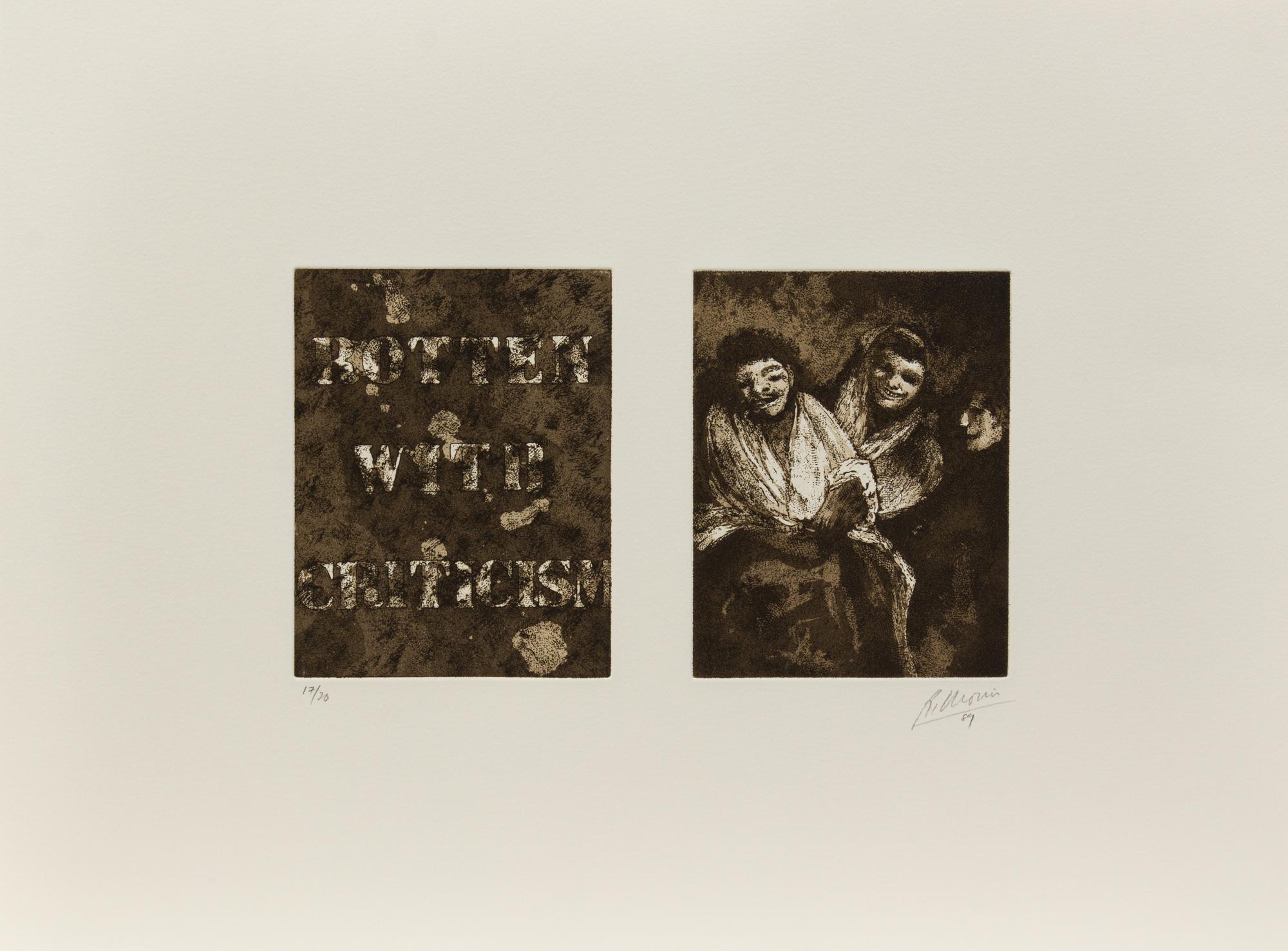 Robert Morris, (American, b. 1931), Black Bodies Radiation, Despair of Yourself Despair of Your Country, and Rotten with Criticism, 198