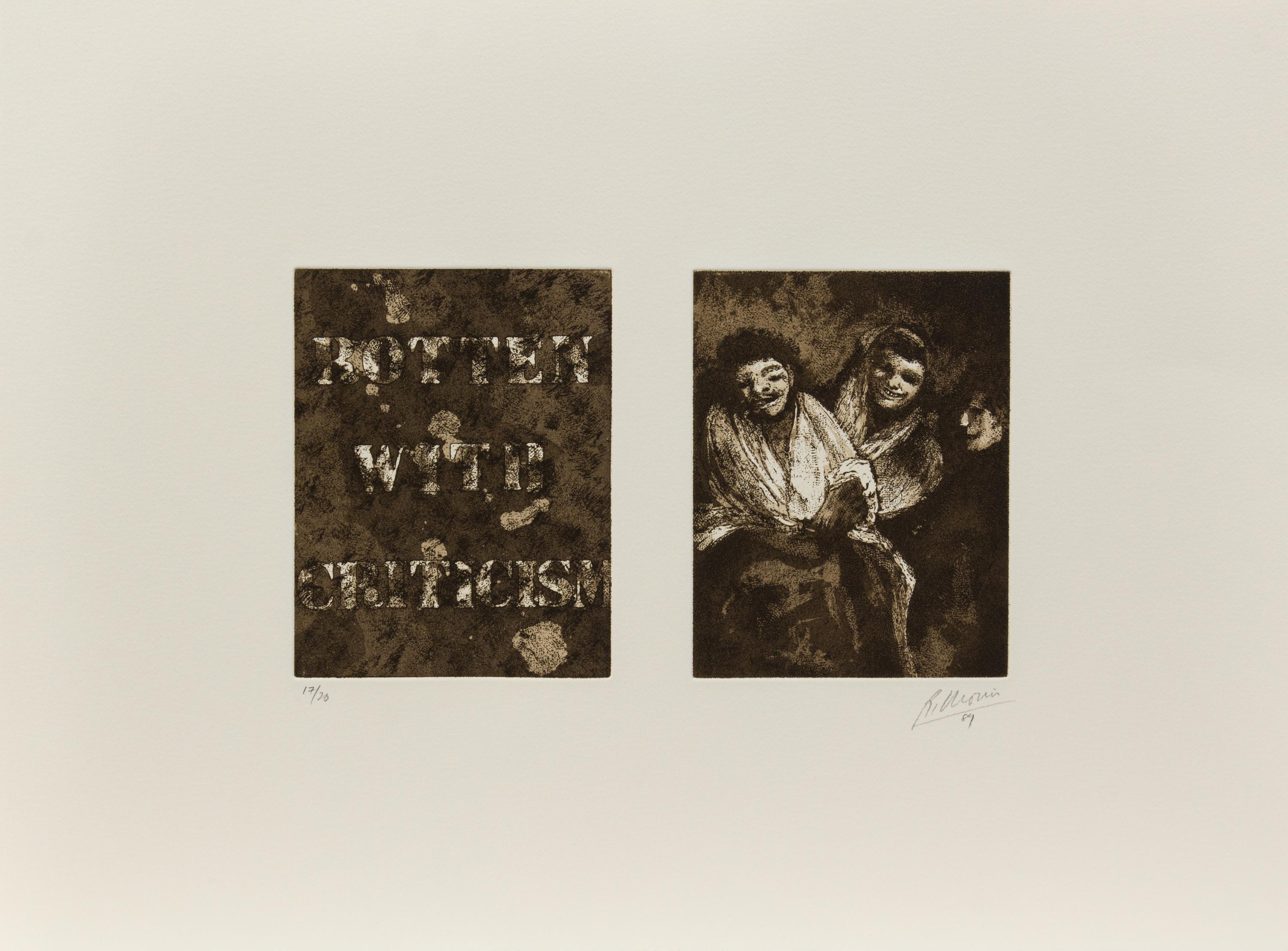 Robert Morris, (American, b. 1931), Black Bodies Radiation, Despair of Yourself Despair of Your Country, and Rotten with Criticism, 198