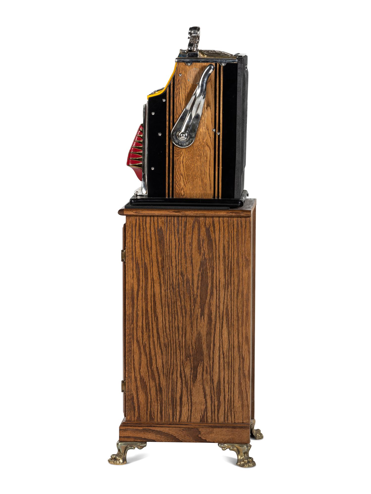 A 1 Cent Treasury Twin Jackpot Slot Machine on Stand