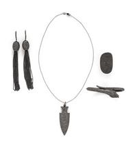 COLLECTION OF BLACK RHODIUM, GOLD, AND DIAMOND JEWELRY
