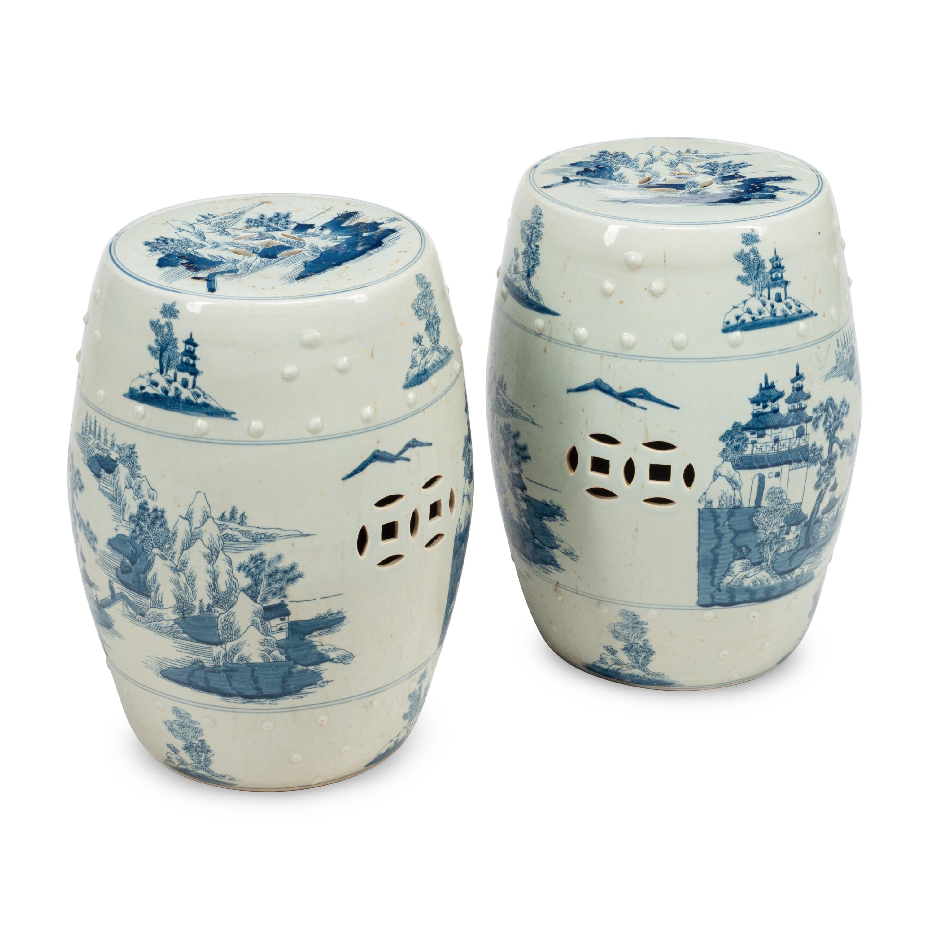 A Pair of Chinese Porcelain Garden Seats